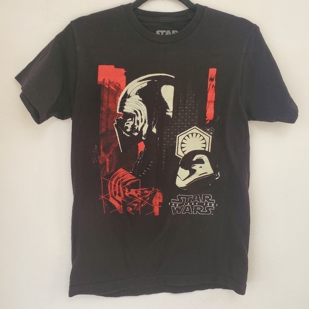 STAR WARS The Last Jedi Black Graphic T-Shirt Kylo Ren Tee Men's Small